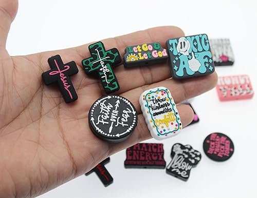 Miniatura 2 de 20 cuentas focales sueltas de silicona, cuentas en forma de calavera de cruz de Halloween, cuentas impresas de letras del alfabeto de silicona,