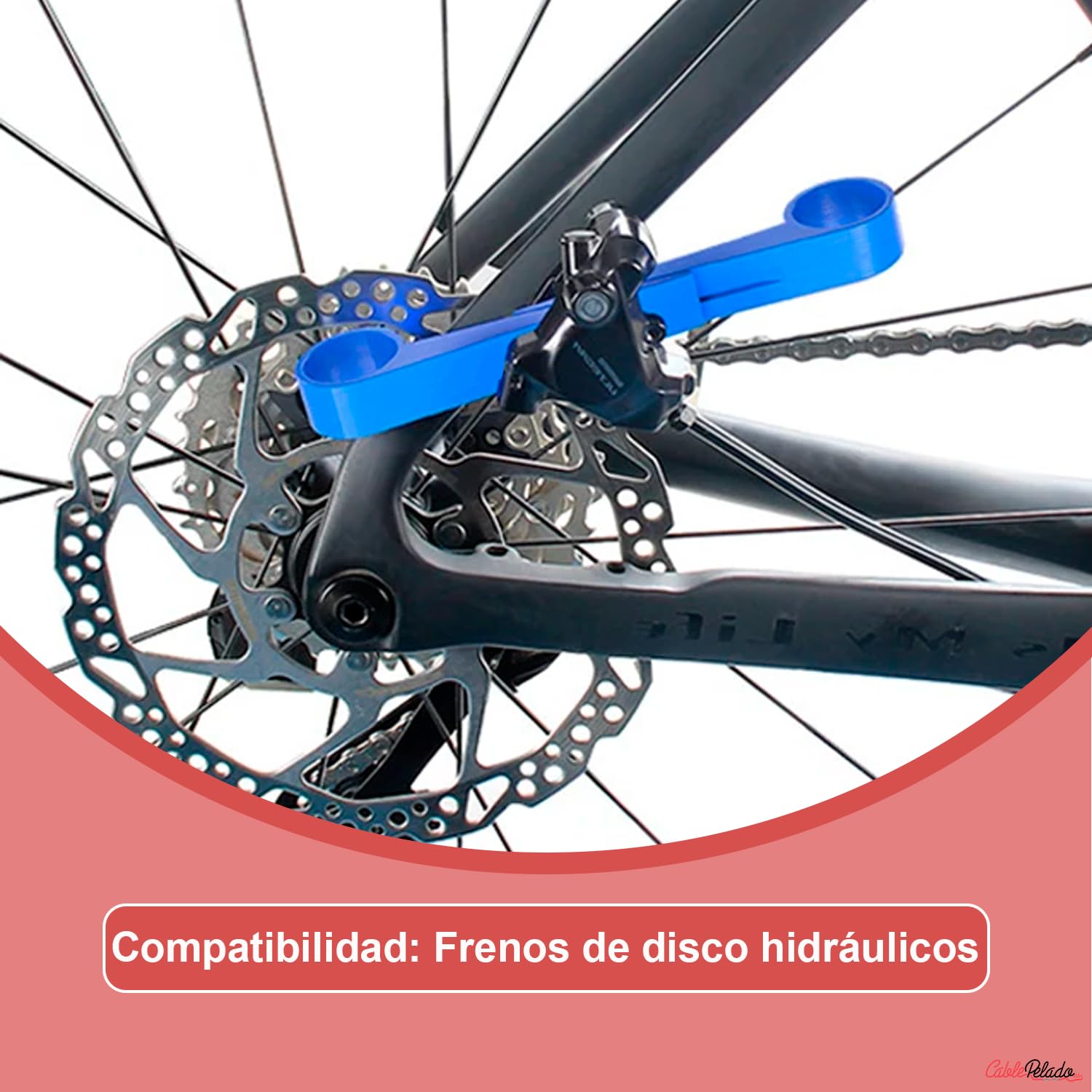 CABLEPELADO - Strumento a pressione a pistone per freno a disco idraulico per bicicletta | Separatore di pastiglie professionale | Utile per la manutenzione e lo spurgo dei freni MTB e strada
