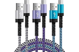 Durable and Reliable: 10FT 3-Pack Phone Charging Cords for Android Type C