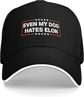 Even My Dog Hates Elon Musk Hat Anti Elon-Musk Golf Hats for Mens Women Dad Caps
