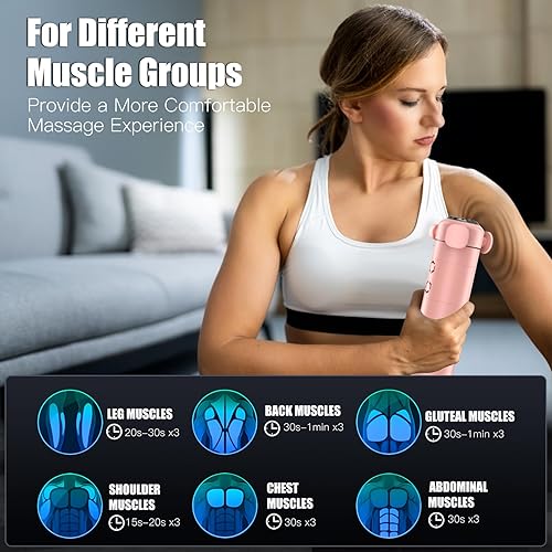 Miniatura 5 de Pistola de masaje muscular de tejido profundo, terapia de espalda y completo, masajeador corporal para atletas, alivio del dolor corporal y