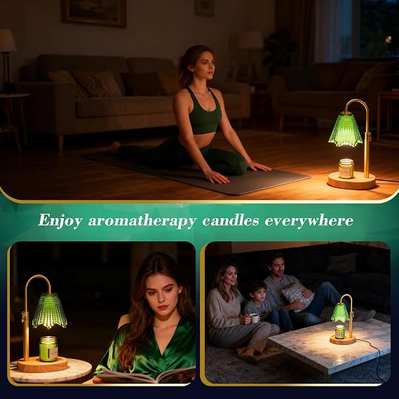 Candle Warmer Lamp, Timer & 4-Level Dimmer, Adjustable Height