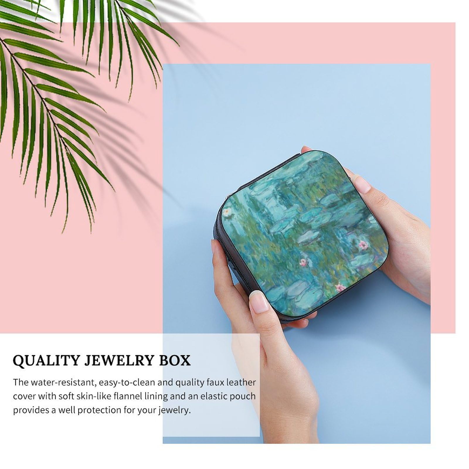 Amazon｜クロード・モネ 睡蓮 油絵風 ジュエリーボックス ジュエリー