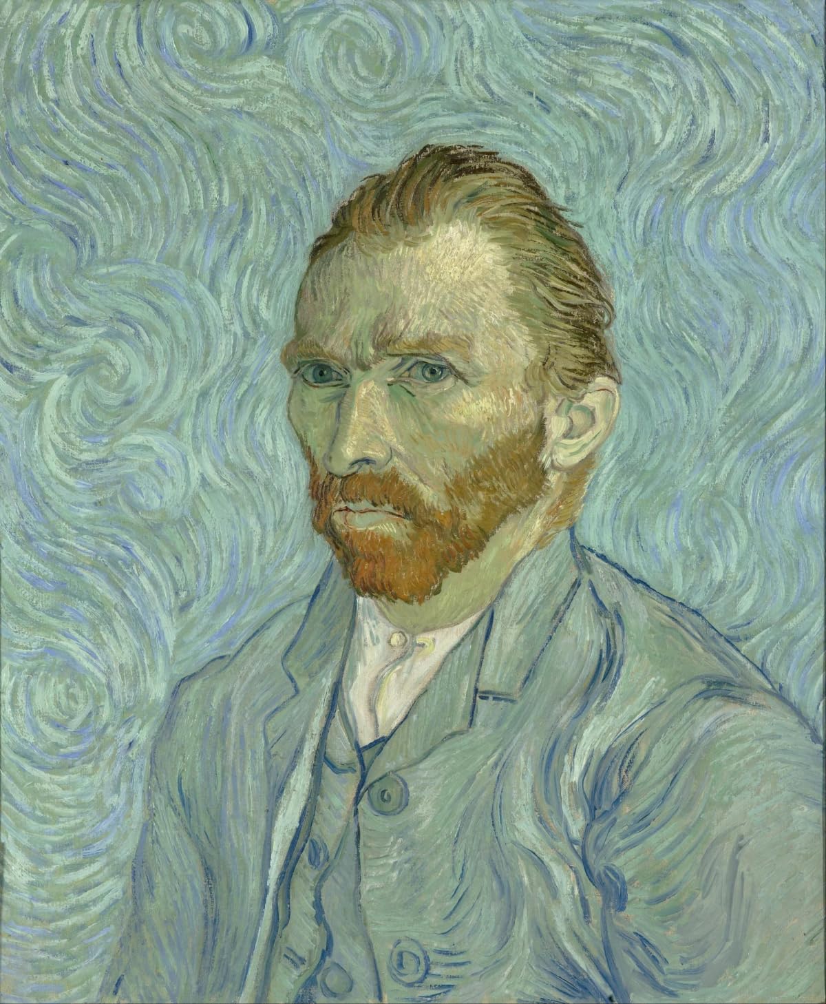 Rkflgew D 14Ct Pre Printe Cross Stitch Kits 《Self-Portrait Of Vincent Van Gogh》 Embroidery Kit Oil Painting Counte Fabric Cross Stitching Iy Art Needlecrafts Embroidery Kits 40X50cm