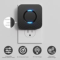 Vista 2 de Sensor de movimiento inalámbrico con luz LED, detector de movimiento, timbres de alarma, sensor de puerta con rango de 500 pies, sistema de monitor