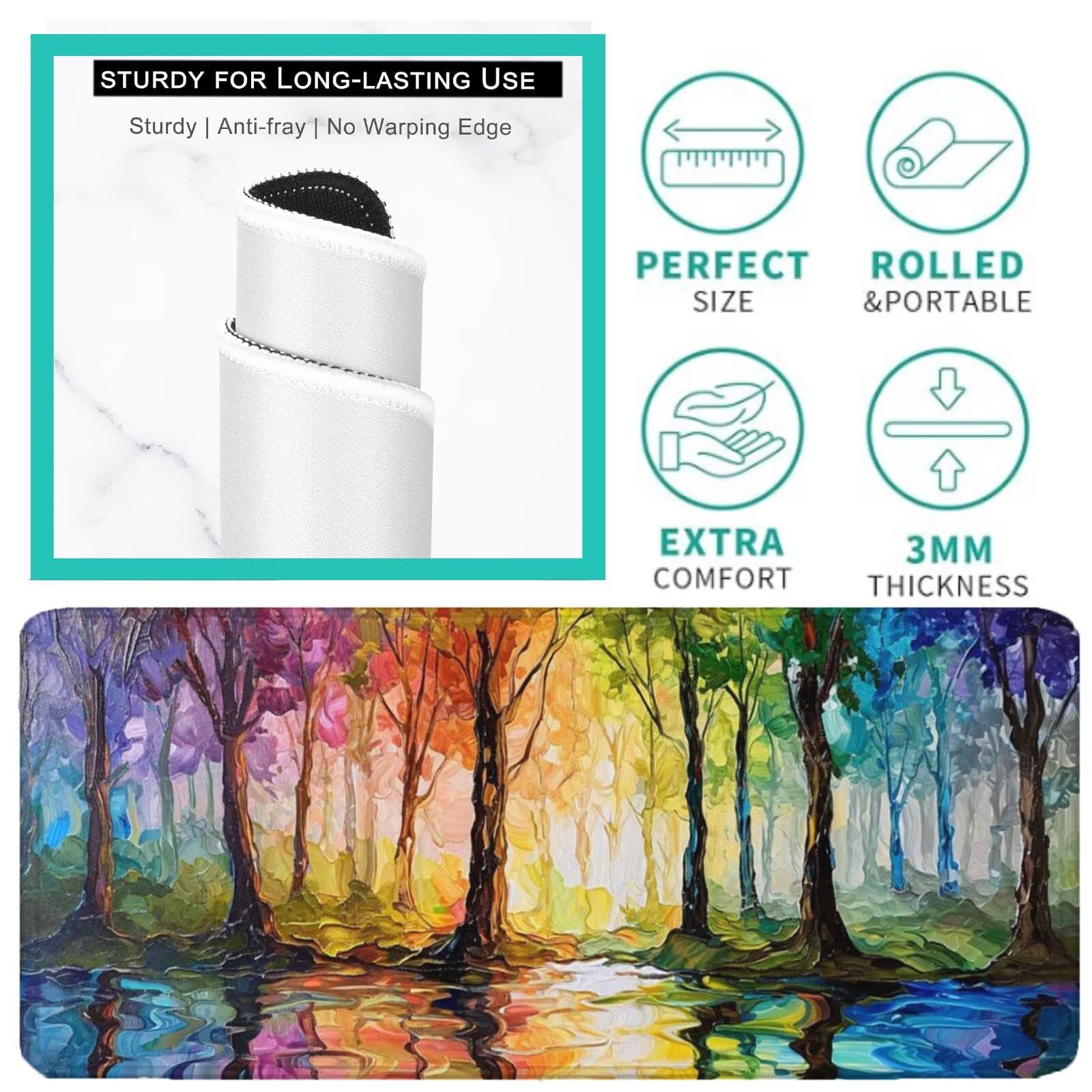 Podkładka pod mysz XXL 1600 x 800 mm pomarańczowy kolor turkusowa podkładka pod mysz biurową podkładka pod mysz do gier antypoślizgowa gumowa podstawa zszyte krawędzie akcesoria biurowe do gier do
