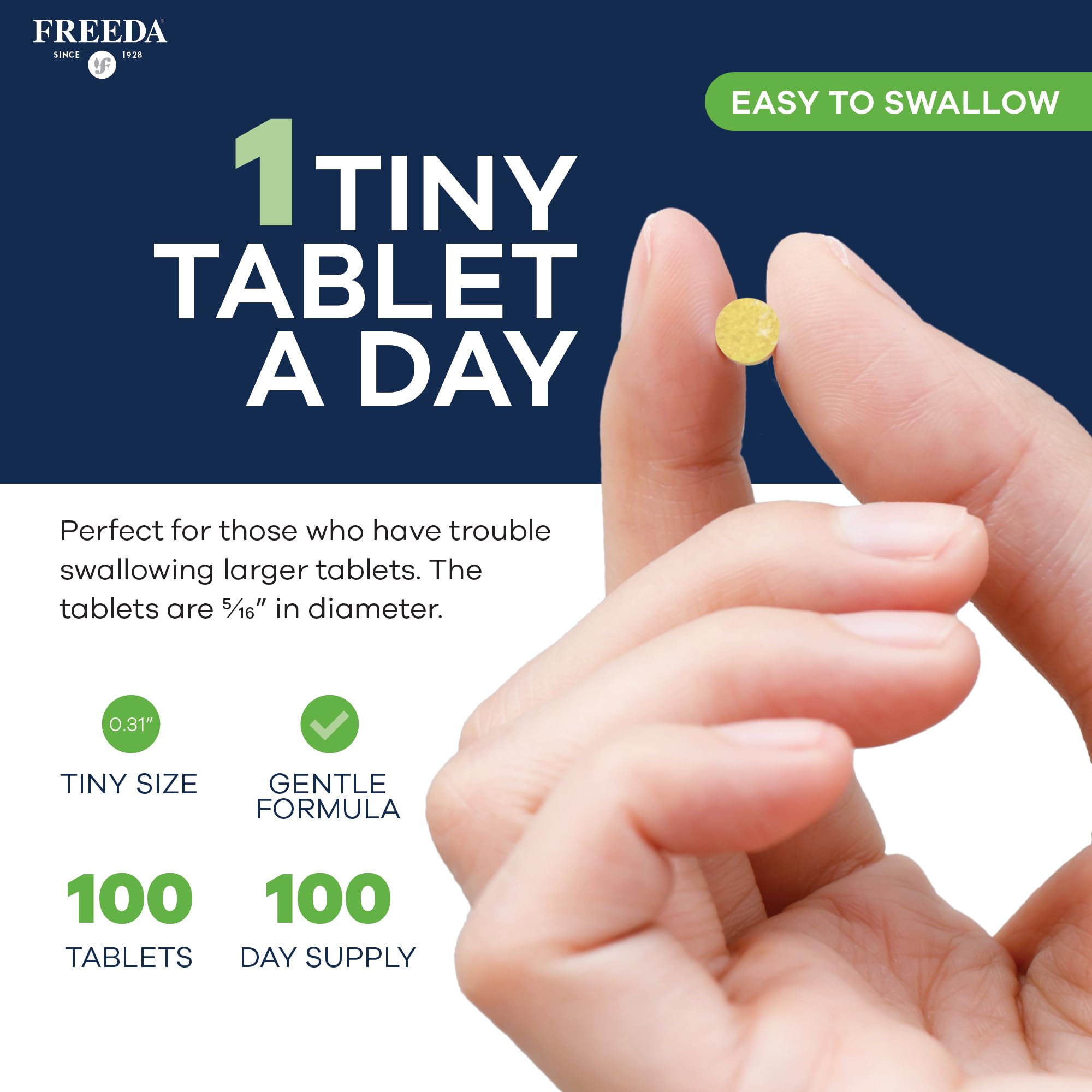 FREEDA Freedavite Moderate Multivitamin for Men & Women 100 Tiny Tablets — Amazon image 6