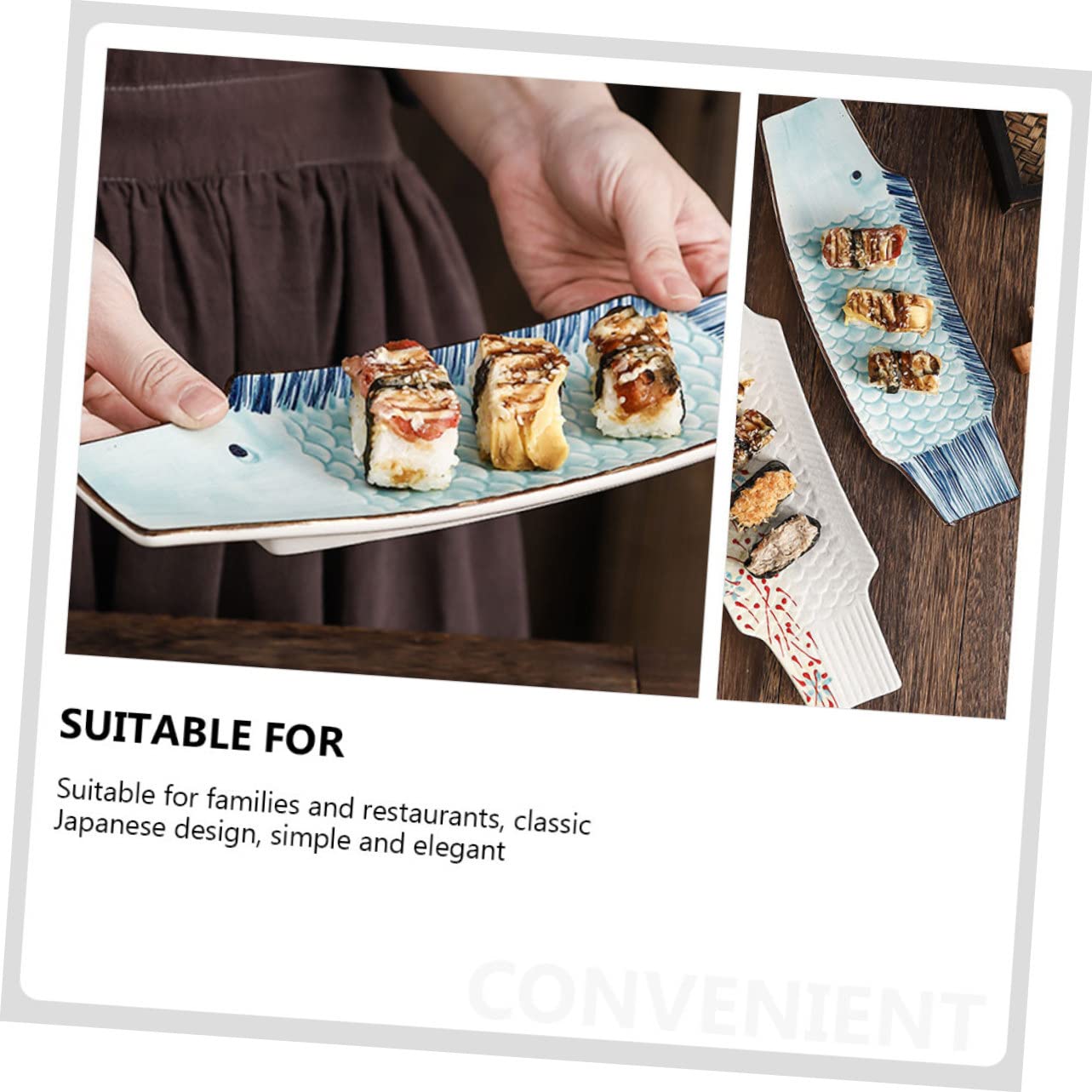 Platte Sushi Leicht Design Japanischem Elegantem mit Reinigen zu Kreative Fischförmige Keramik Dekorative Sashimi Schale für Familien und Aperitifs