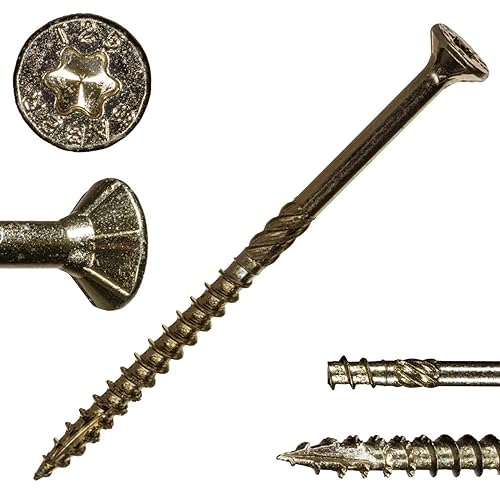 Miniatura 2 de Saberdrive Star Drive - Tornillos de construcción multiusos #9 x 3 pulgadas, 25 libras, aproximadamente 1811 piezas, tornillos de madera duraderos,