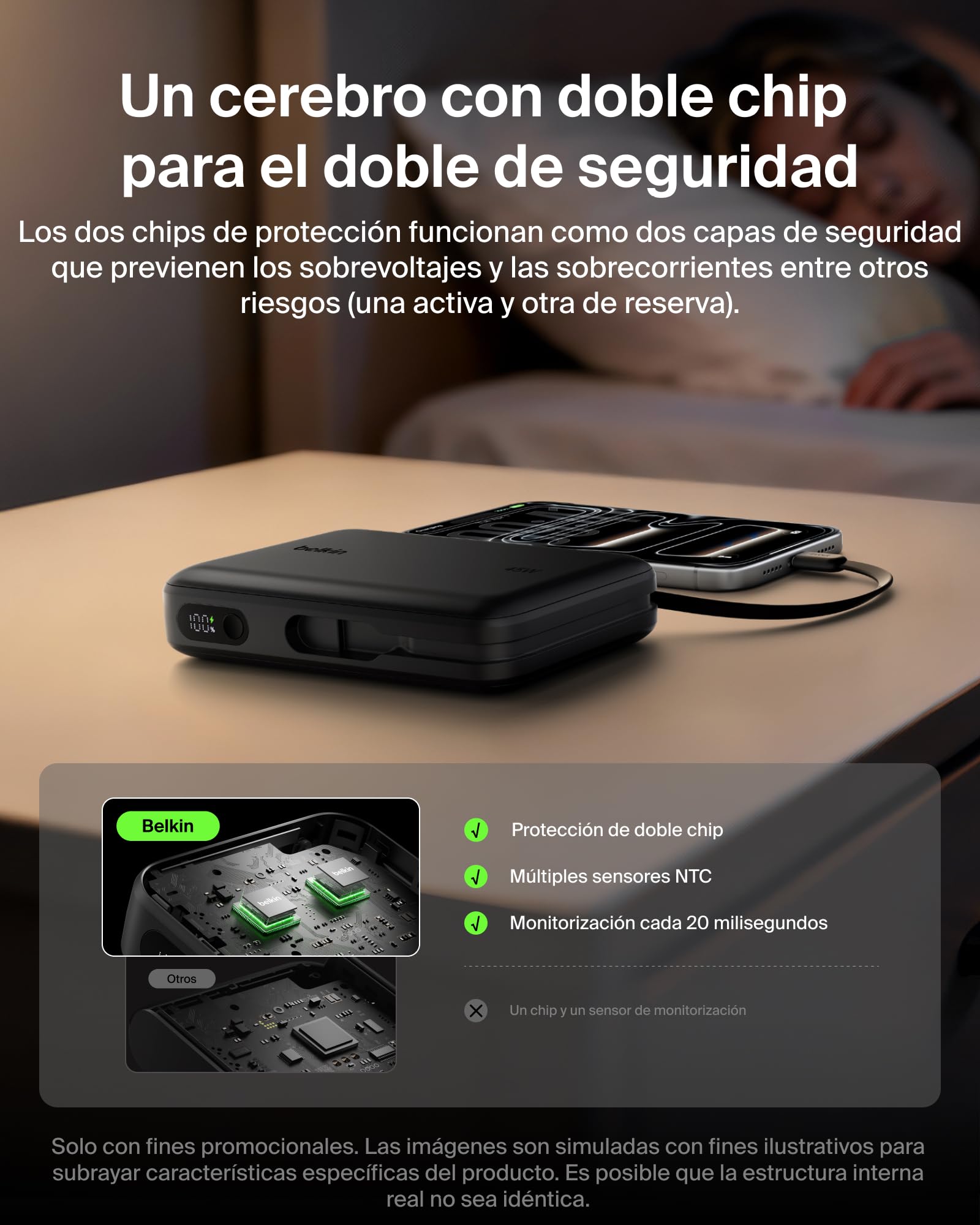 Belkin UltraCharge Batería Externa 20000 mAh Cable USB-C y Pantalla - Negro | Power Bank de 20000 mAh, 1 Puerto y 1 cable USB-C, 1 Puerto USB-A, 45 W, LED, Apta como Equipaje de Mano y con Pantalla