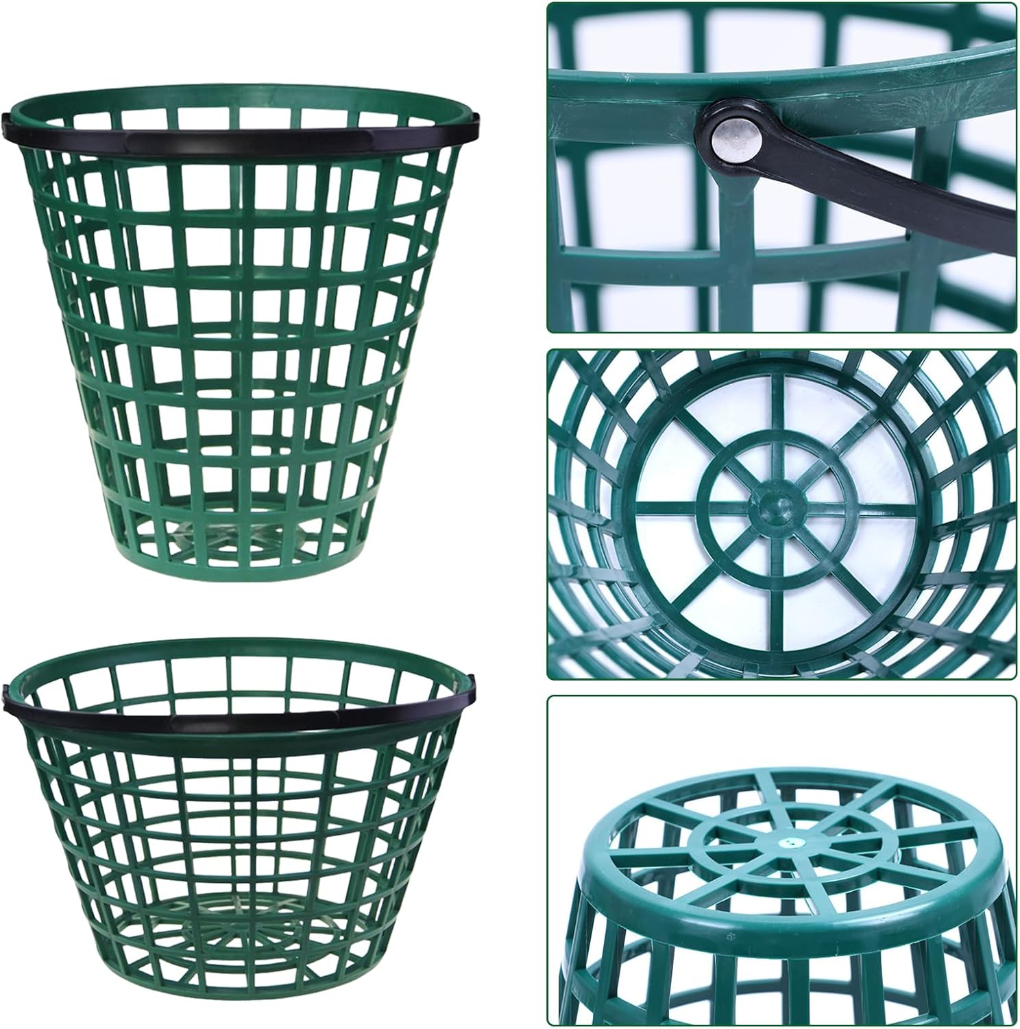 Golfs Practice Accessory Ball Container Rotatable Handle Golfs Ball Basket For Home Storage Trainings Aid Storage Solution