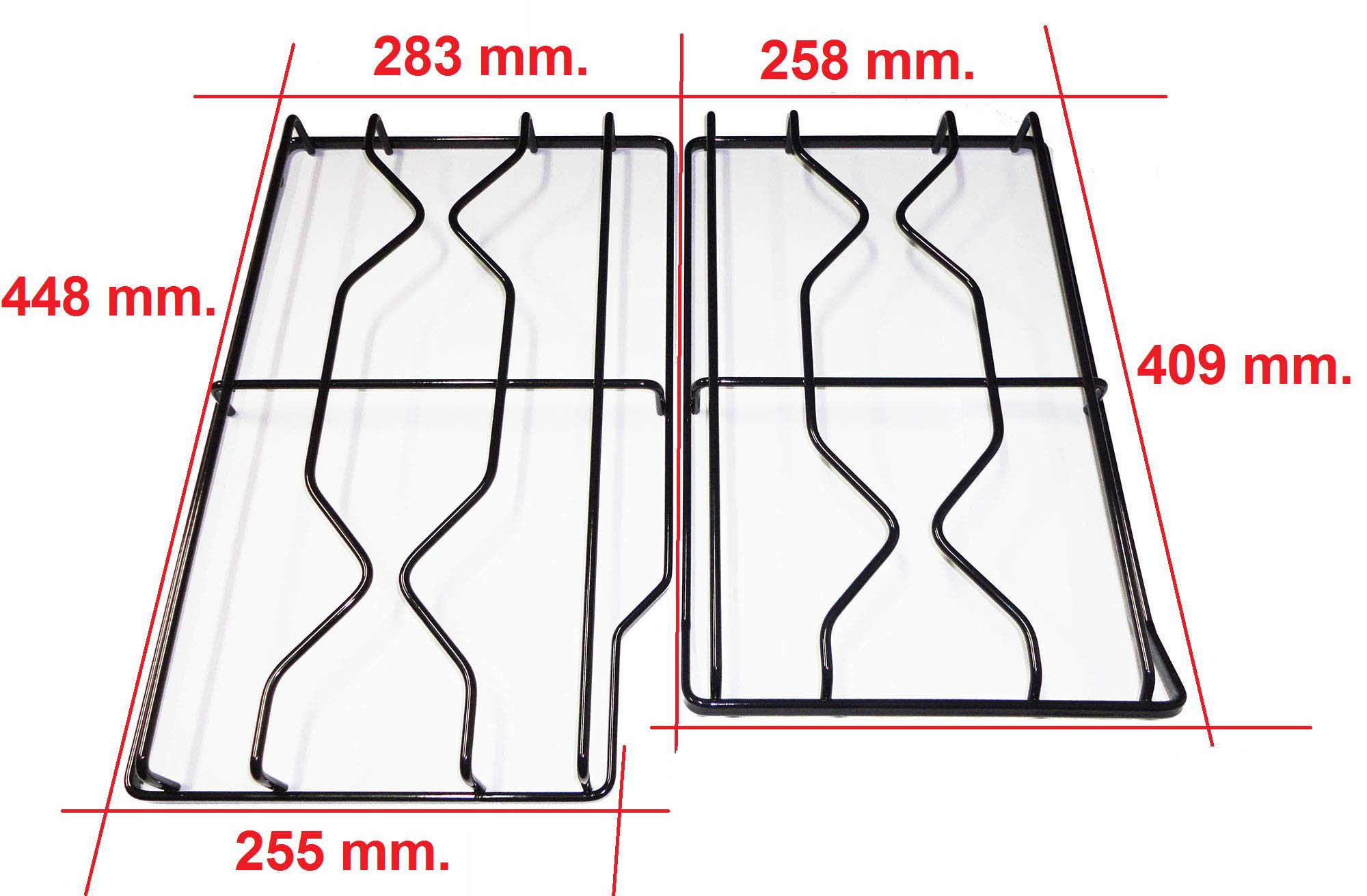 Griglia A Gas Ariston Indesit C00094857 – 2 Fuochi, Nero, 44.7x28.5 Cm, Ricambio Originale Brasini
