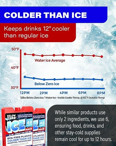 Miniatura 5 de Below Zero Paquetes de hielo de plástico rojo (paquete grande de 4)