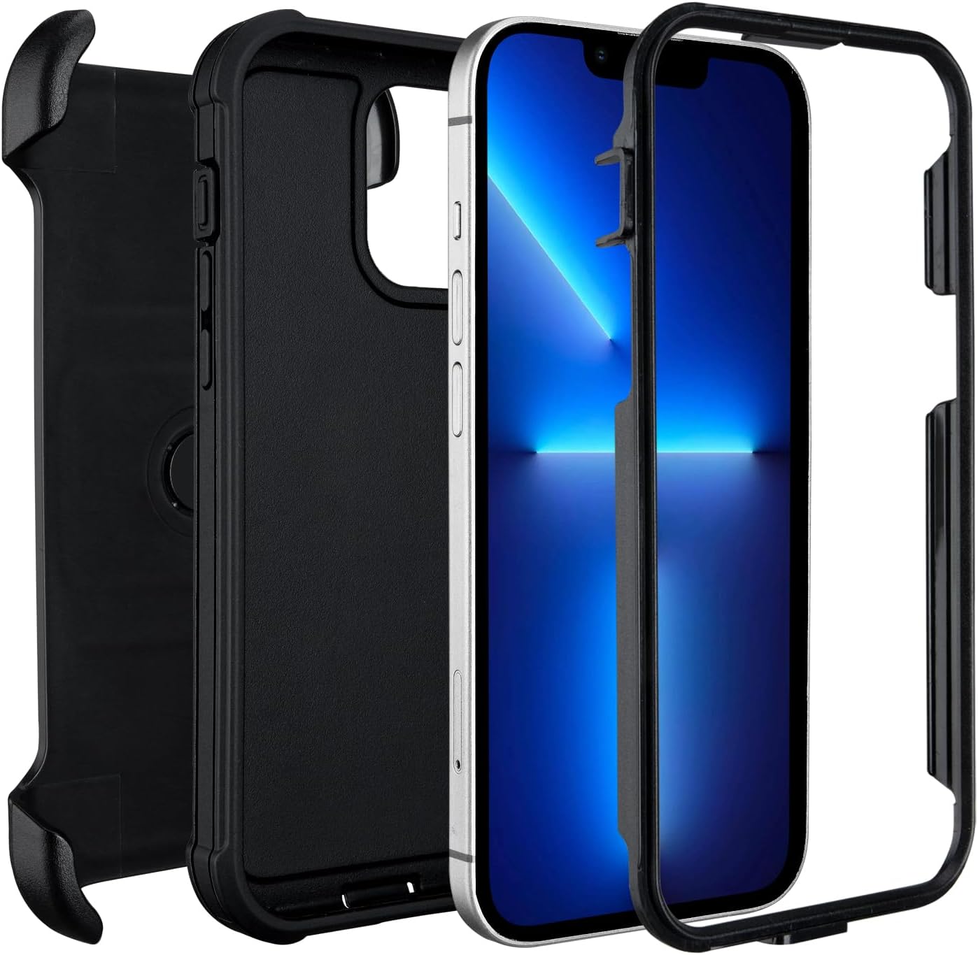 Saiboro for iPhone 13 Pro Case with Belt Clip Holster,for Defender iPhone 13ProCase with Stand,Heavy Duty Rugged Full-Body,3 Layers of Sturdy,Anti-Drop,for Case iPhone 13 Pro Cases Protective (Black)
