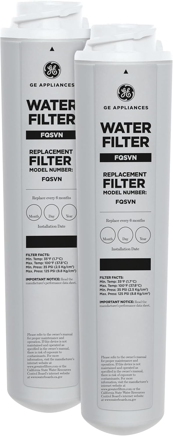 GE FQSVN Under Sink Water Filter | Replacement for Water Filtration System | Easy Install | Reduces Sediment, Rust & Other Impurities from Water | Replace Every 6 Months for Best Results | 1 Filter