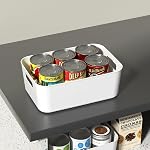12 Packs Plastic Pantry Organizing Bins, Small Storage Bin, White | Kitchen Storage Basket with Handle for Shelves, Bathroom, Cabinet