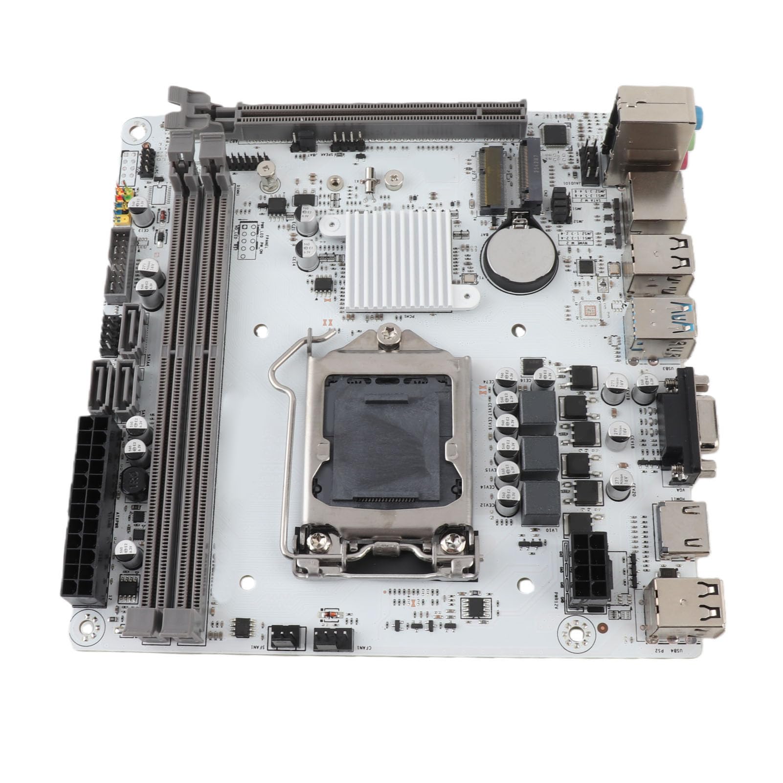 Yunseity Scheda Madre per Computer ITX per LGA1155, Supporta Processori Core I3 I5 I7 e E3 con Slot di Memoria DDR3, Slot M.2, Uscite HD e VGA, Porte USB 3.0