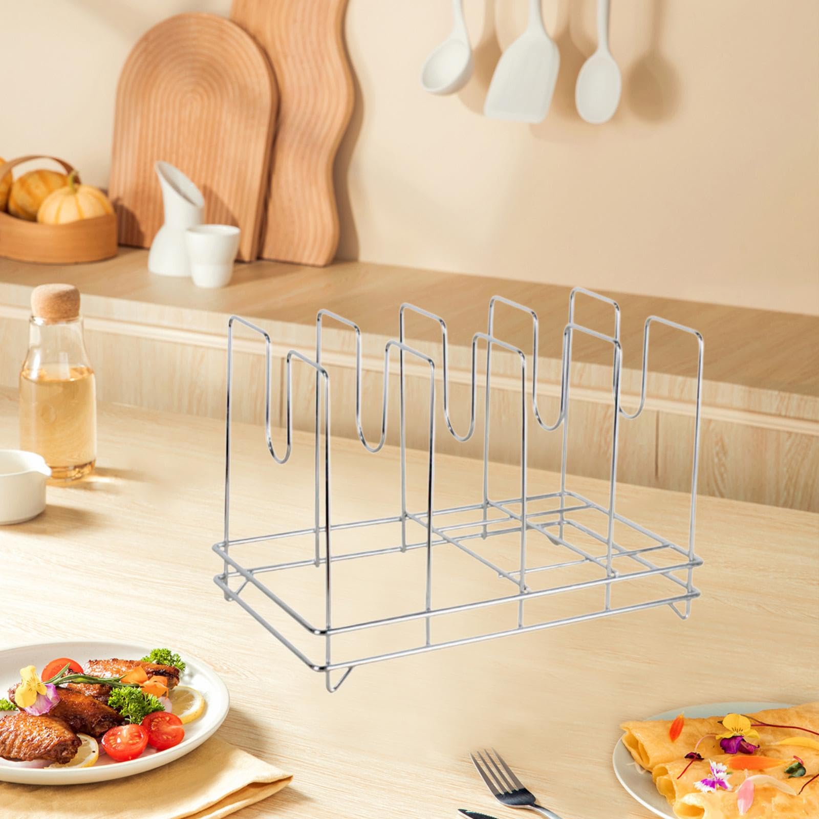 Pizza Rack Grille de Refroidissement Plateau Support INOX Porte-Plateau Rangement Ventilation Adapté Aux Cuisines Pâtisseries Restaurants, 4 Grille
