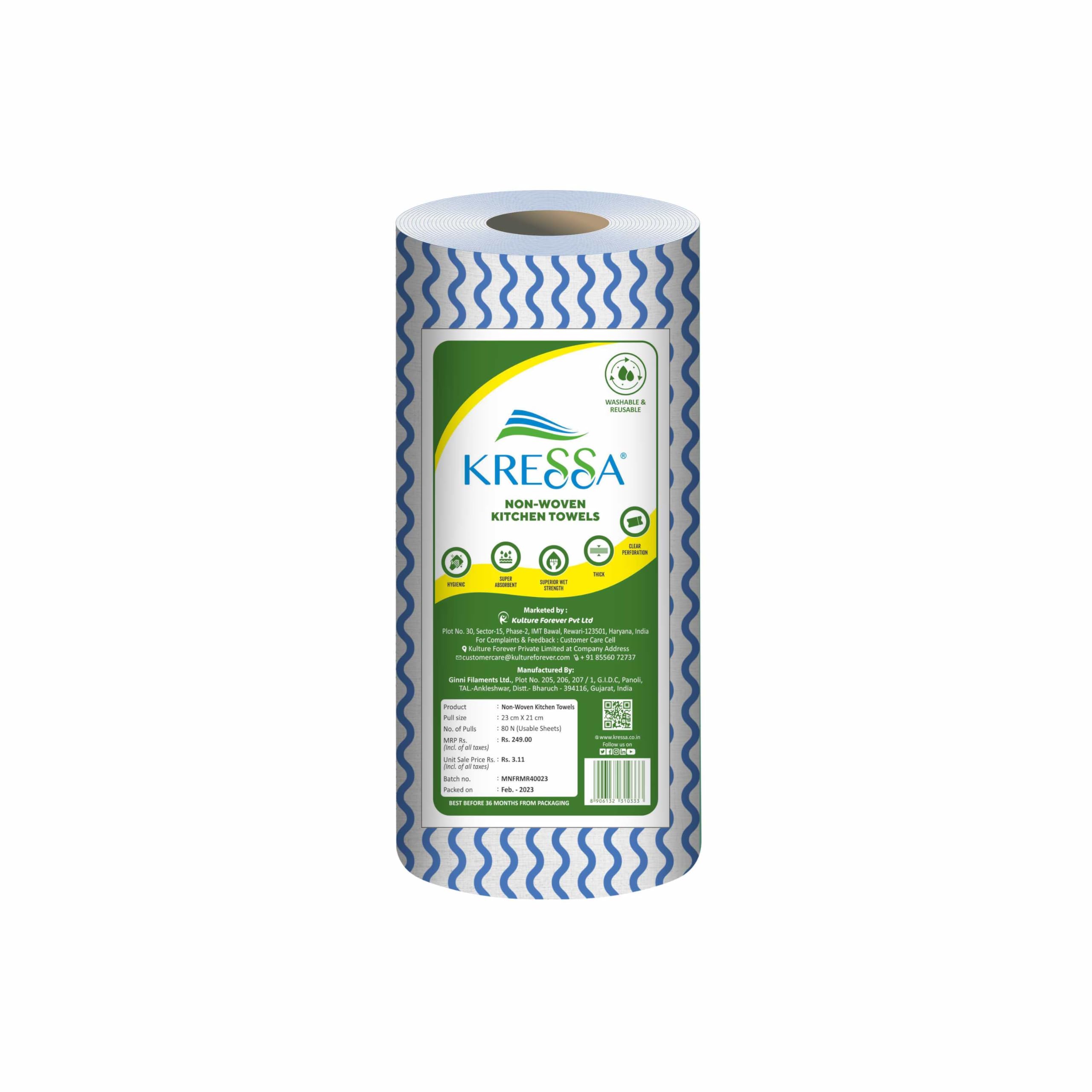 Kressa Non Woven Kitchen Towel Roll | Reusable And Washable(Pack of 1) (B0CG9D9HKT) Amazon Price History, Amazon Price Tracker