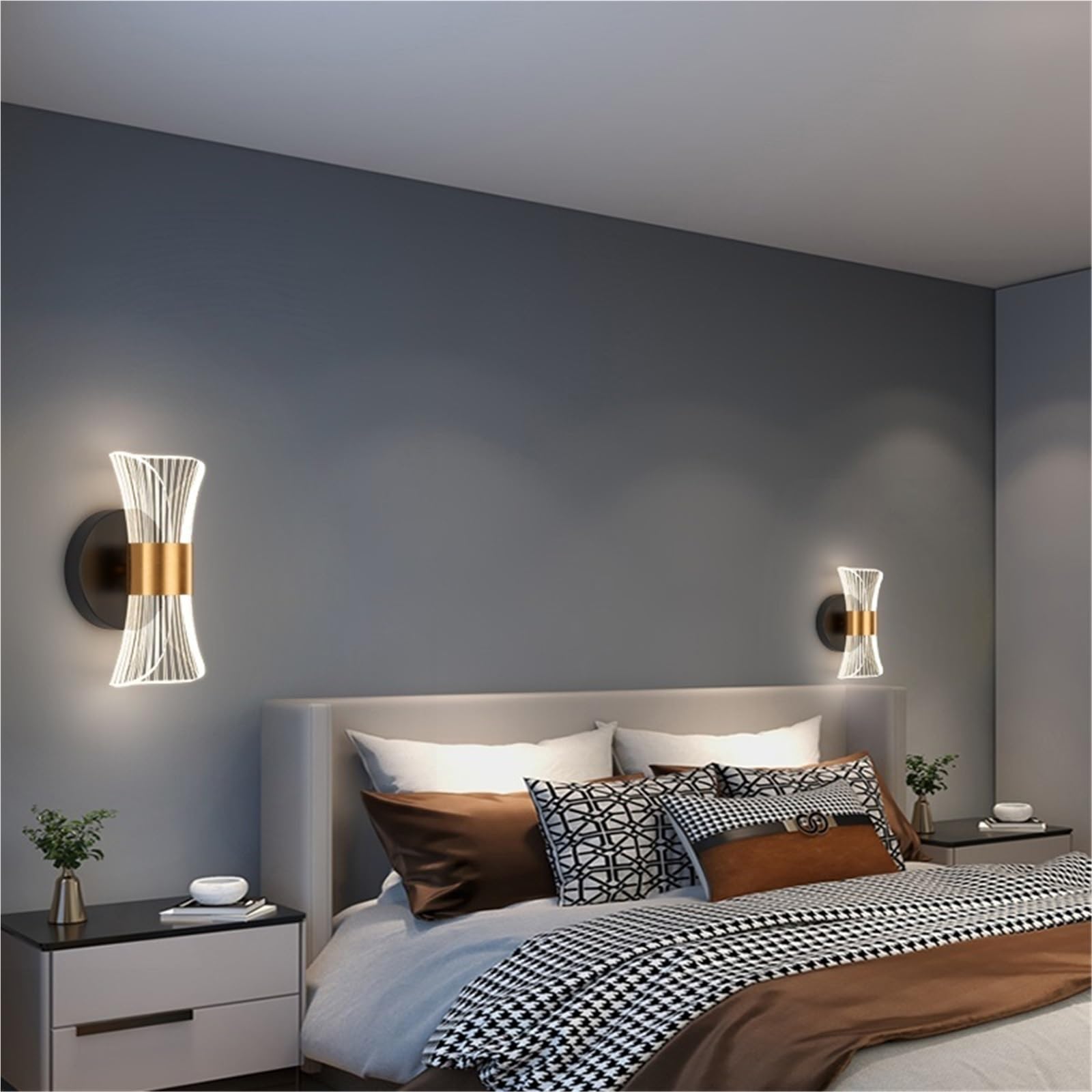 Applique da parete moderna per camera da letto, lampada da comodino, squisita illuminazione per soggiorno, scale, corridoio e ingresso, elegante illuminazione