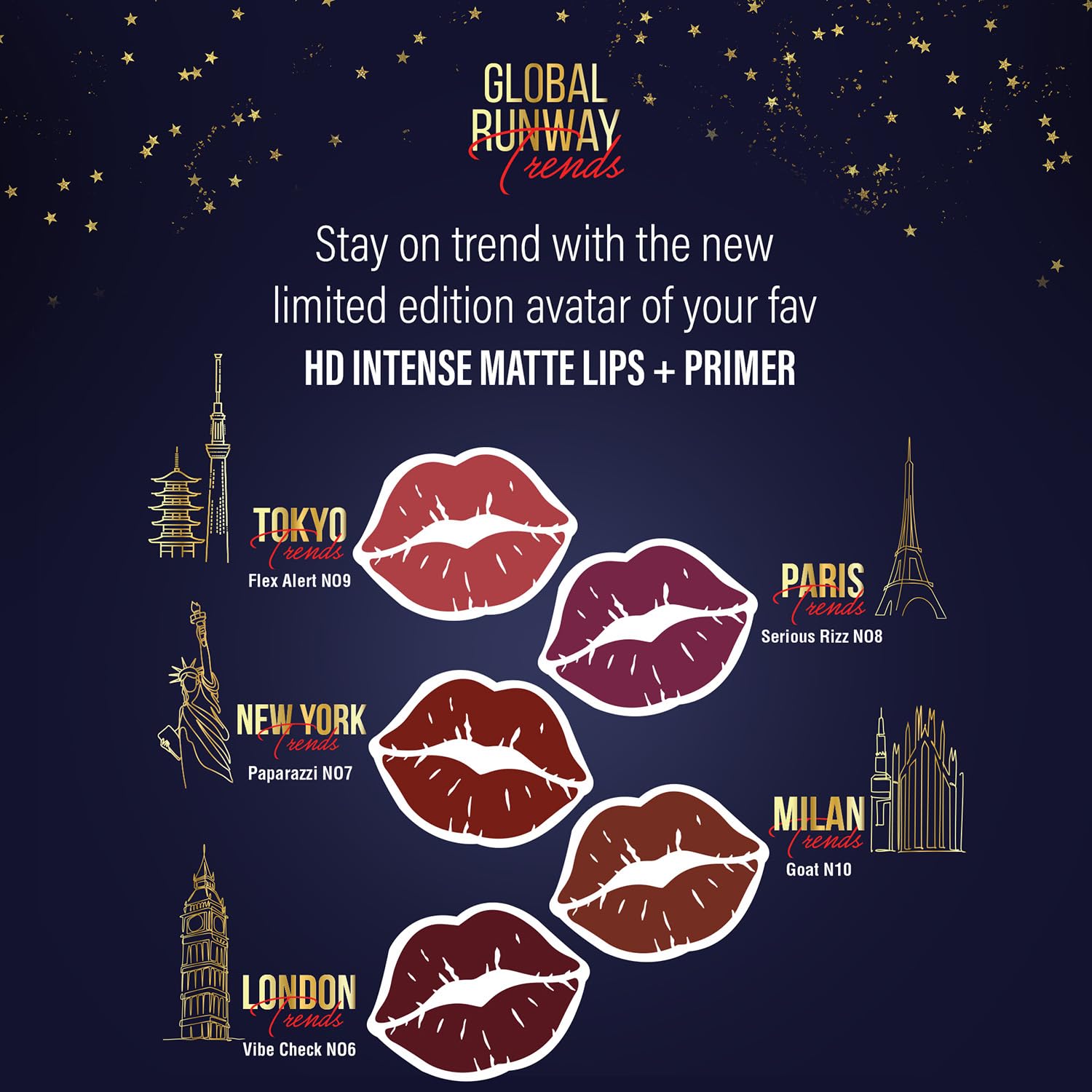 FACES CANADA Ultime Pro HD Intense Matte Lips + Primer - GOAT N10, 1.4g, Limited Edition | 9HR Long Stay | Primer Infused For Flawless HD Matte Finish | Intense Color | Lightweight 1
