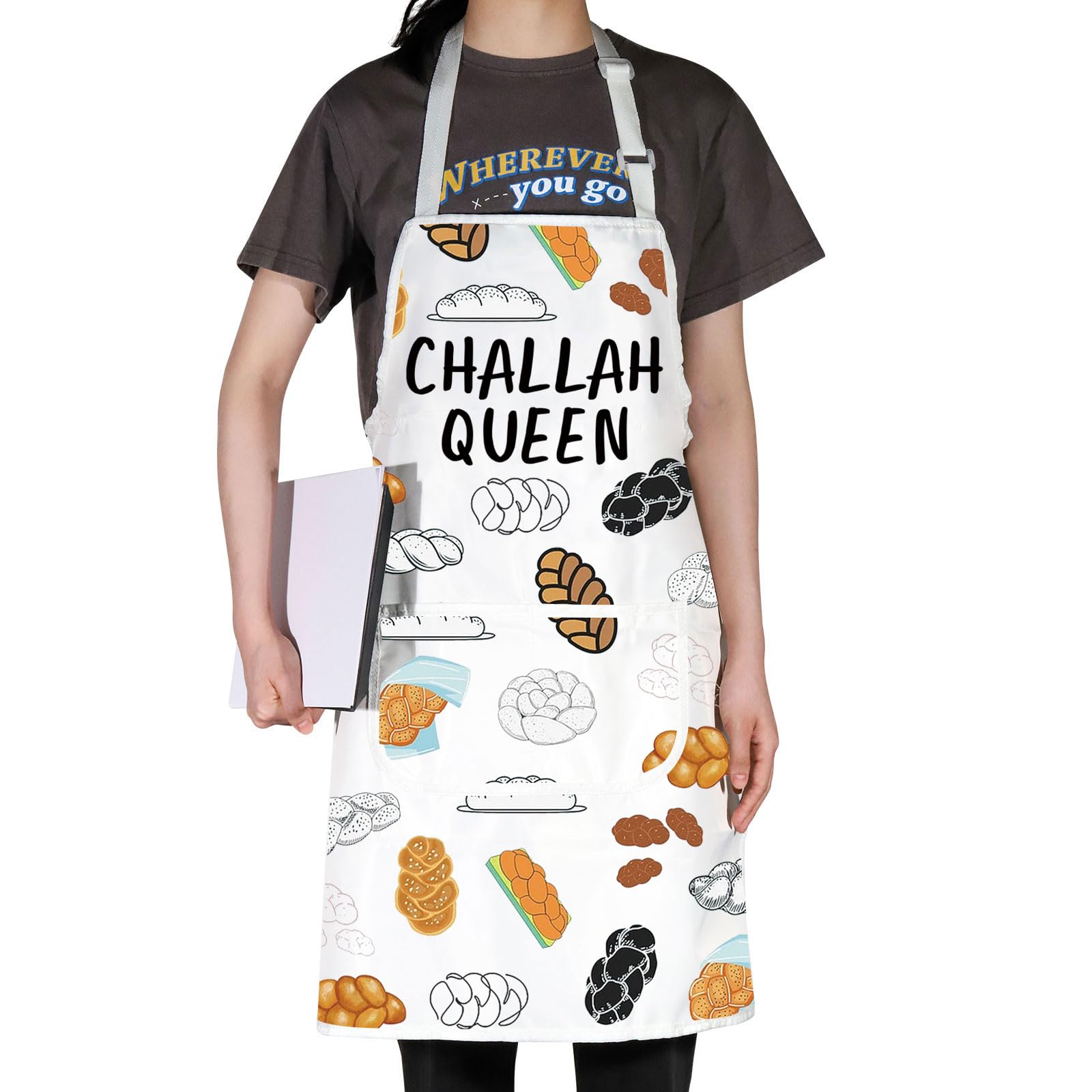 JNIAP Challah Apron Jewish Gifts Shabbat Shalom Apron Israel Gifts Challah Bread Aprons