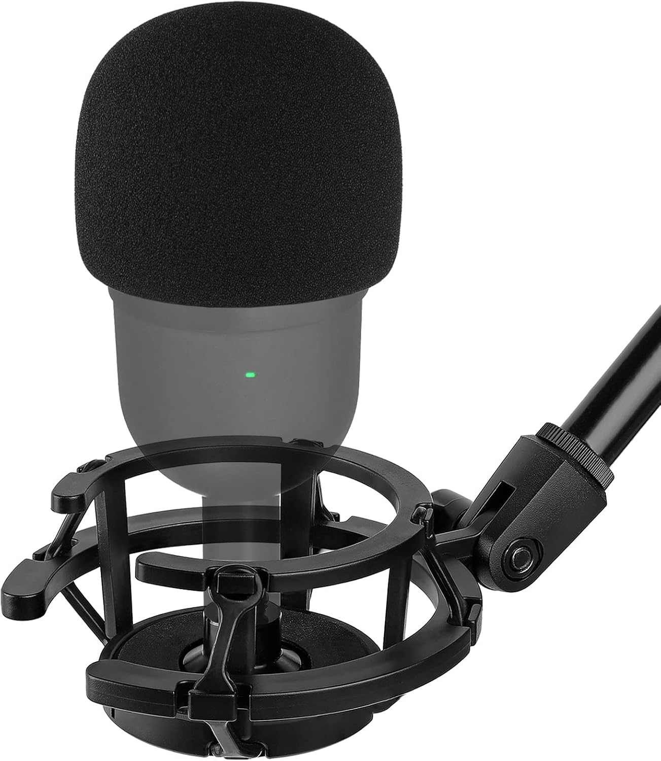 Silence Razer Mini Shock Mount with Foam Windscreen Cover, Anti-Vibration Suspension Shockmount Mic Holder Clip Pop Filter to Blocks Out Plosives for Seiren USB Streaming Microphone AVATAR