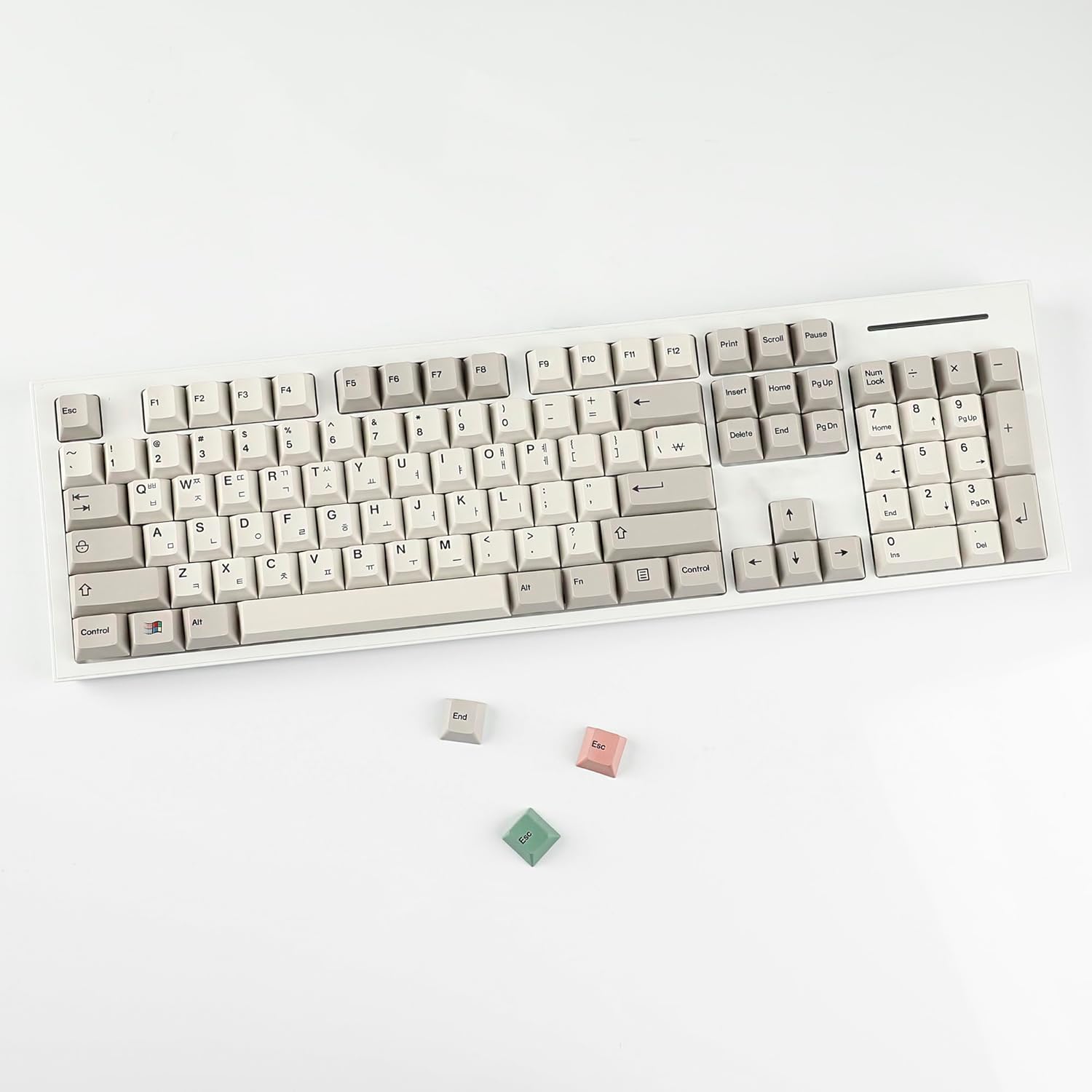 YMDK 160 Keys 9009 keycaps English Korean German QWERTZ Cherry Profile Dye Sub Top Print PBT Keycap for 61/68/87/98/104/108 Layout MX Mechanical Keyboard