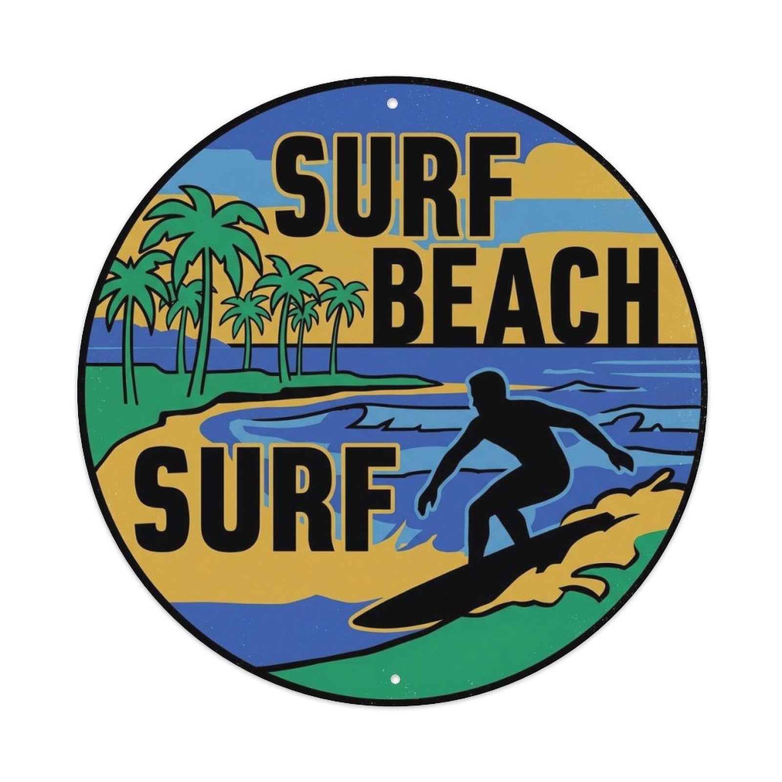 Surf Beach Hawaii Travel Coast Break Big Metal Tin Sign