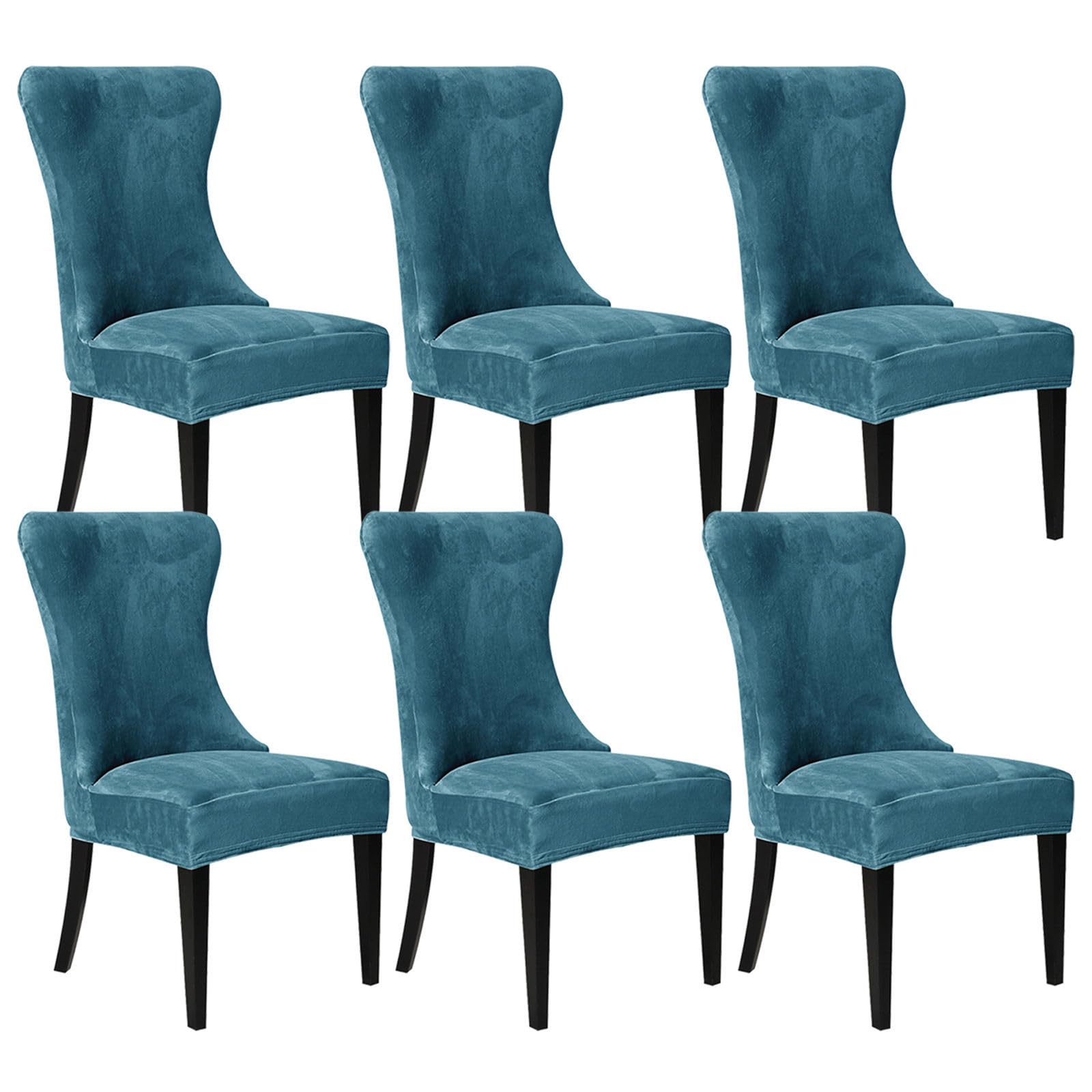 Housses de chaise de salle à manger bleu en velours pour vos repas de famille