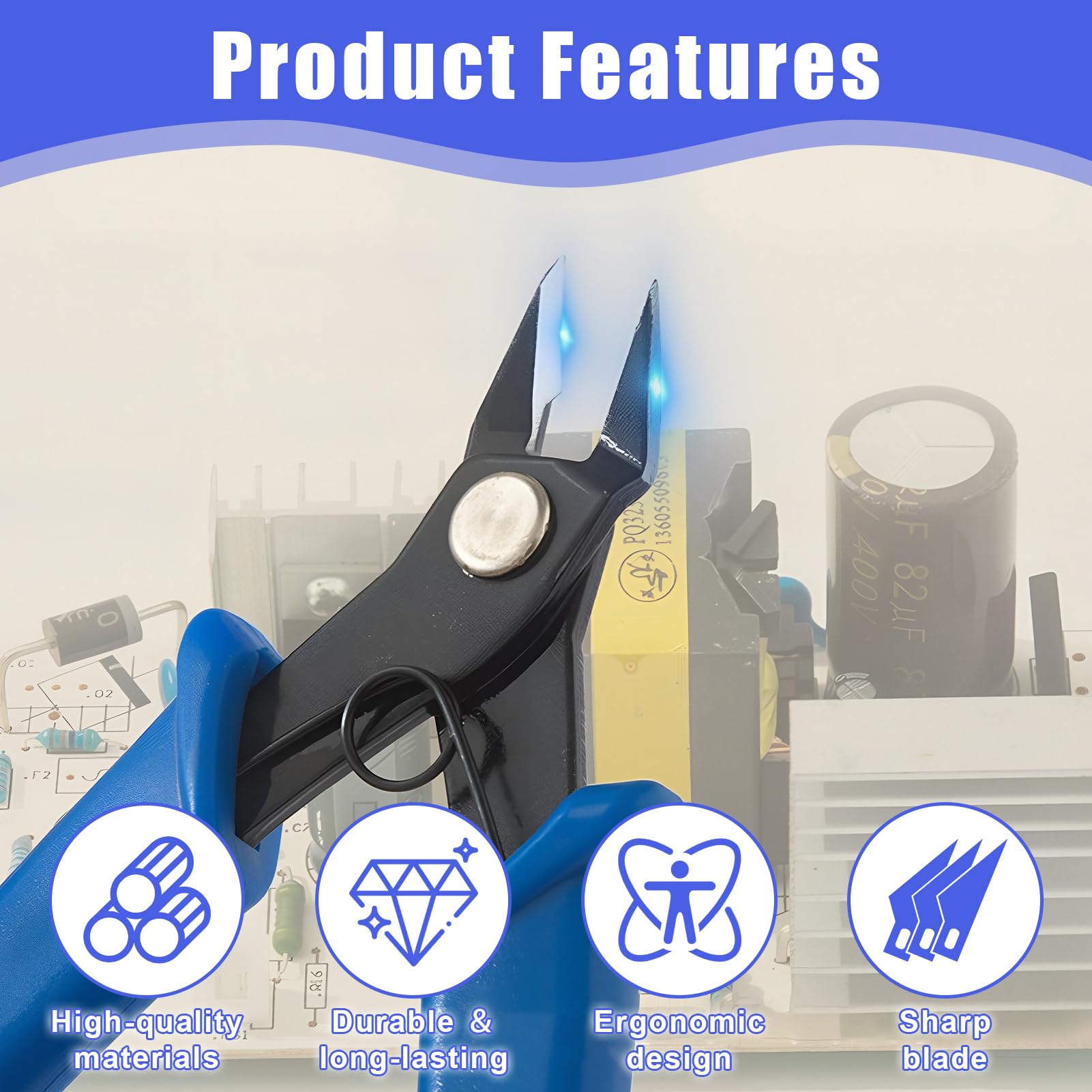 Premium Side Wire Cutter, Precision Flush Cutters - Image 4