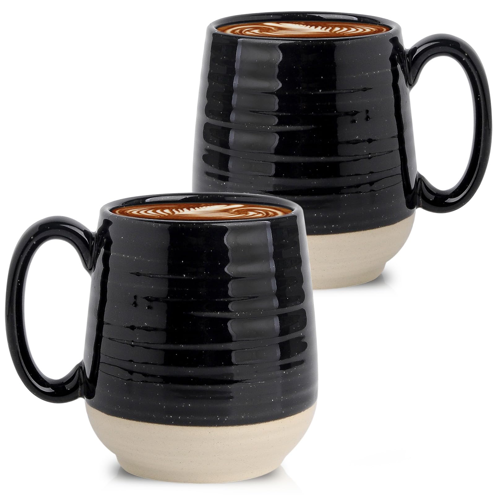 HASENSE Coffee Mugs Set of 2, 20 oz Coffee Cups Ceramic, Big Tea Cup with Comfortable Han…