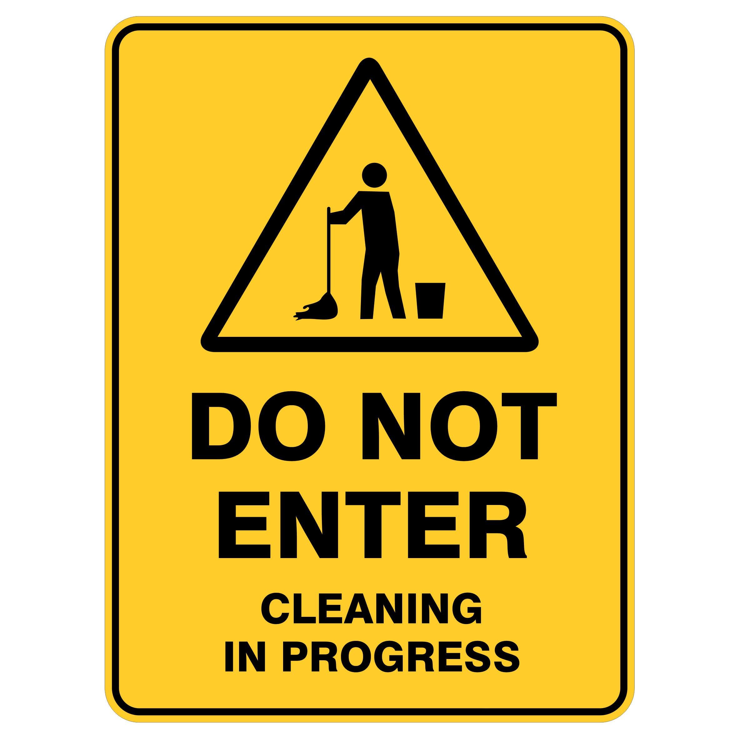 Do Not Enter Cleaning In Progress Warning Signs Metal Tin Sign 8 x 12 inch for Industrial & Commercial