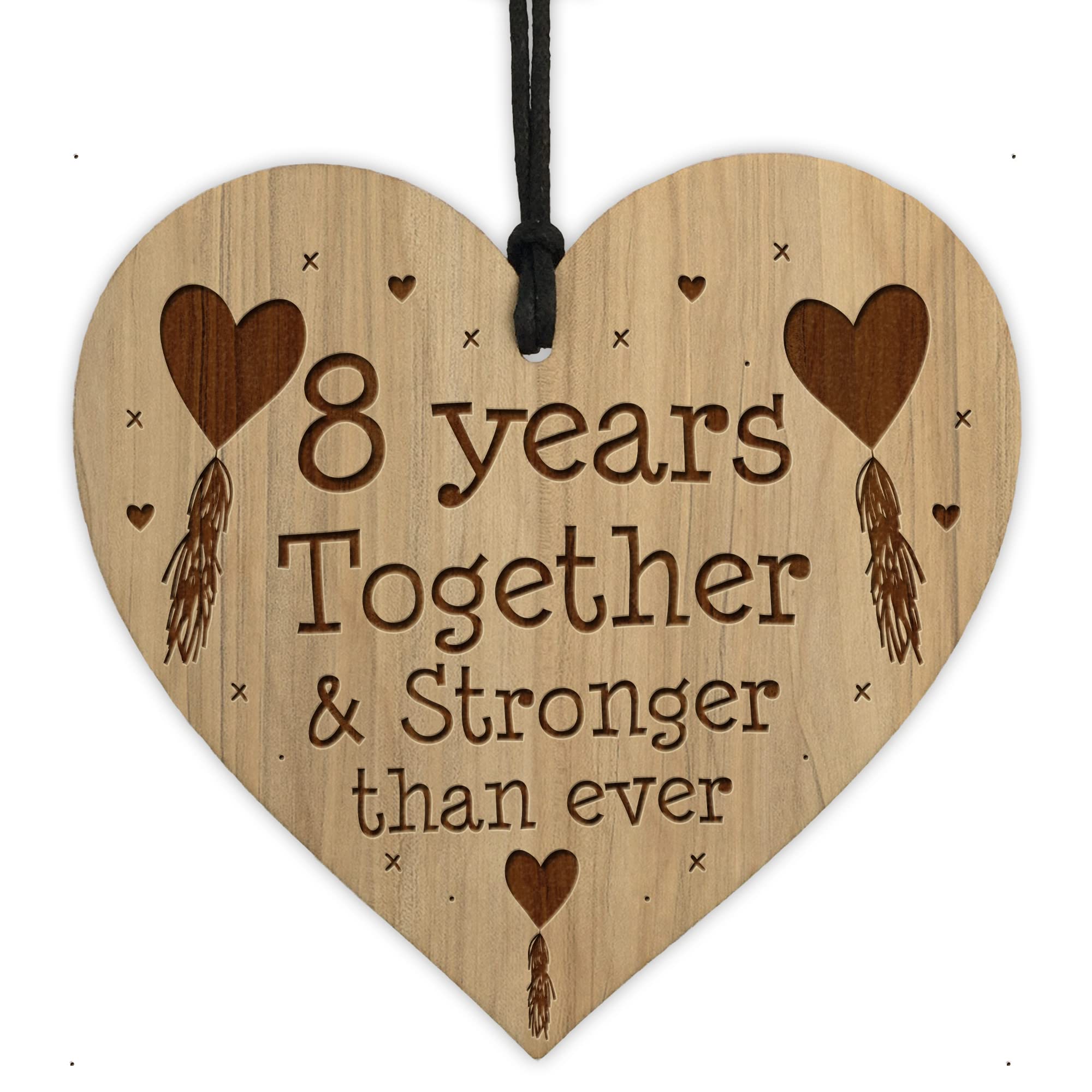 Red Ocean 8th Anniversary Him Her Engraved Heart Husband Wife Gifts Keepsake
