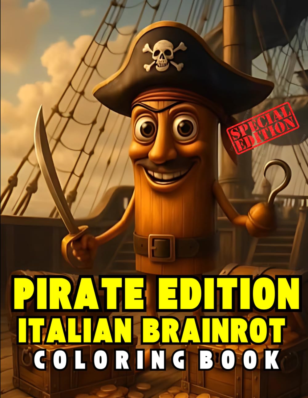 PIRATE EDITION ITALIAN BRAINROT COLORING BOOK: VIRAL INTERNET MEME FEATURING PIRATES FOR KIDS AND ADULTS