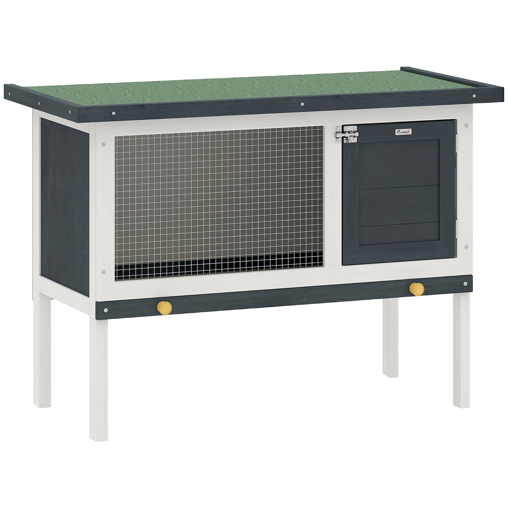 PawHut Wooden Rabbit Hutch Bunny Cage Openable Roof for Outdoor 90 x 45 x 65 cm  | TJ Hughes