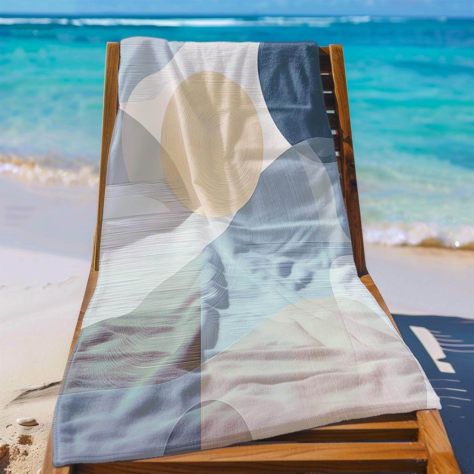 Telo Mare Microfibra 210x230 Grigio Chiaro Astratto Telo Spiaggia Grande Antisabbia,XXL Asciugamano Mare, Asciugatura Rapida, Stuoia Spiaggia Leggero E Portatile
