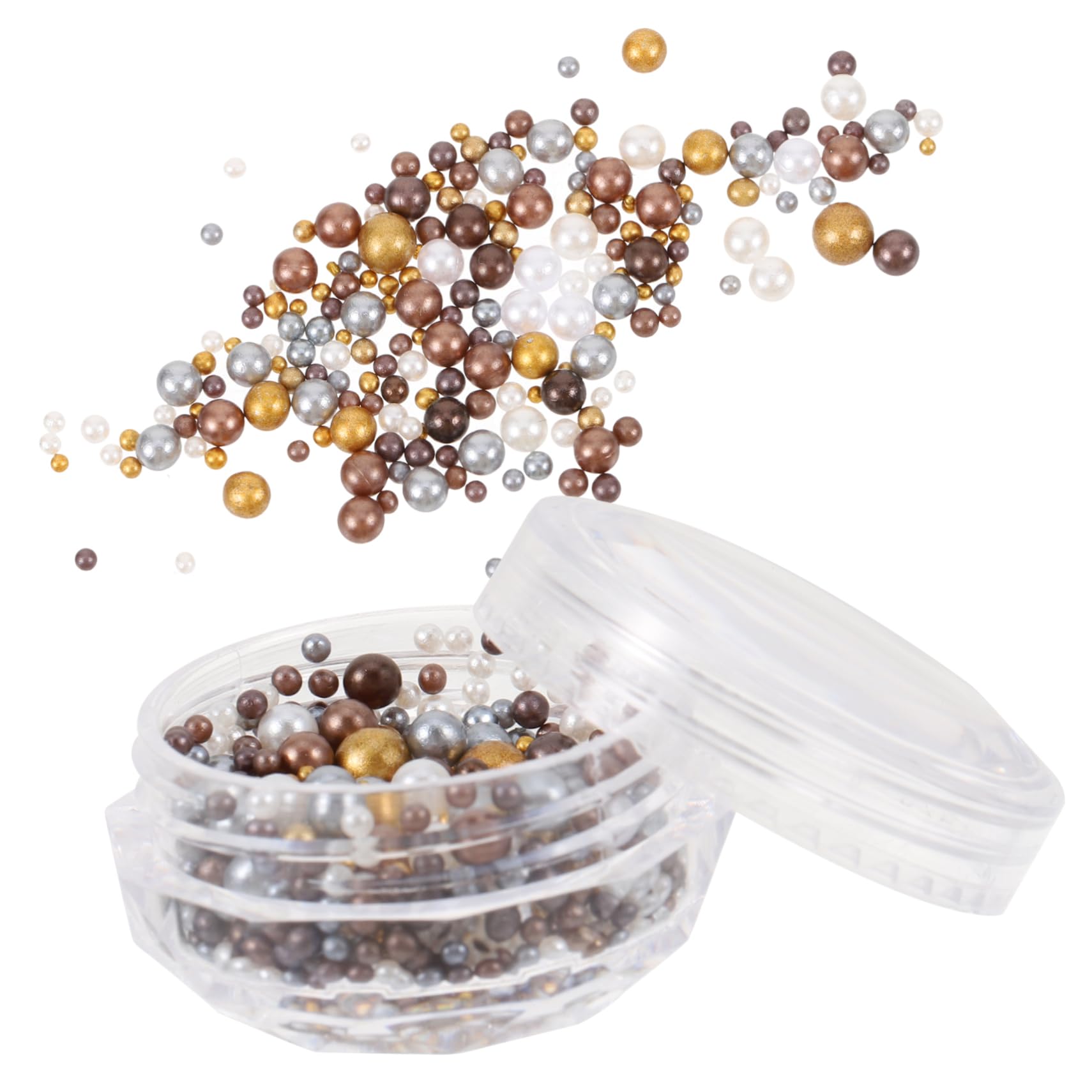 IWOWHERO Box of Nail Charms Round Nail Art Pearls for Decor for Manicure Festive Occasions