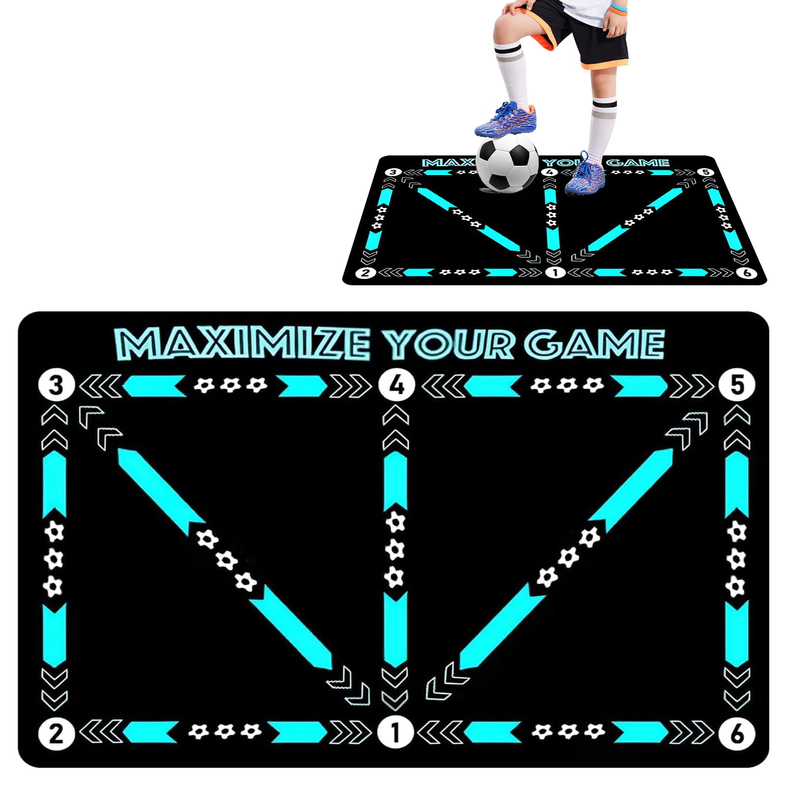 Tapis Entraînement Football 60x90cm - Antidérapant & Absorbant | Sac Inclus