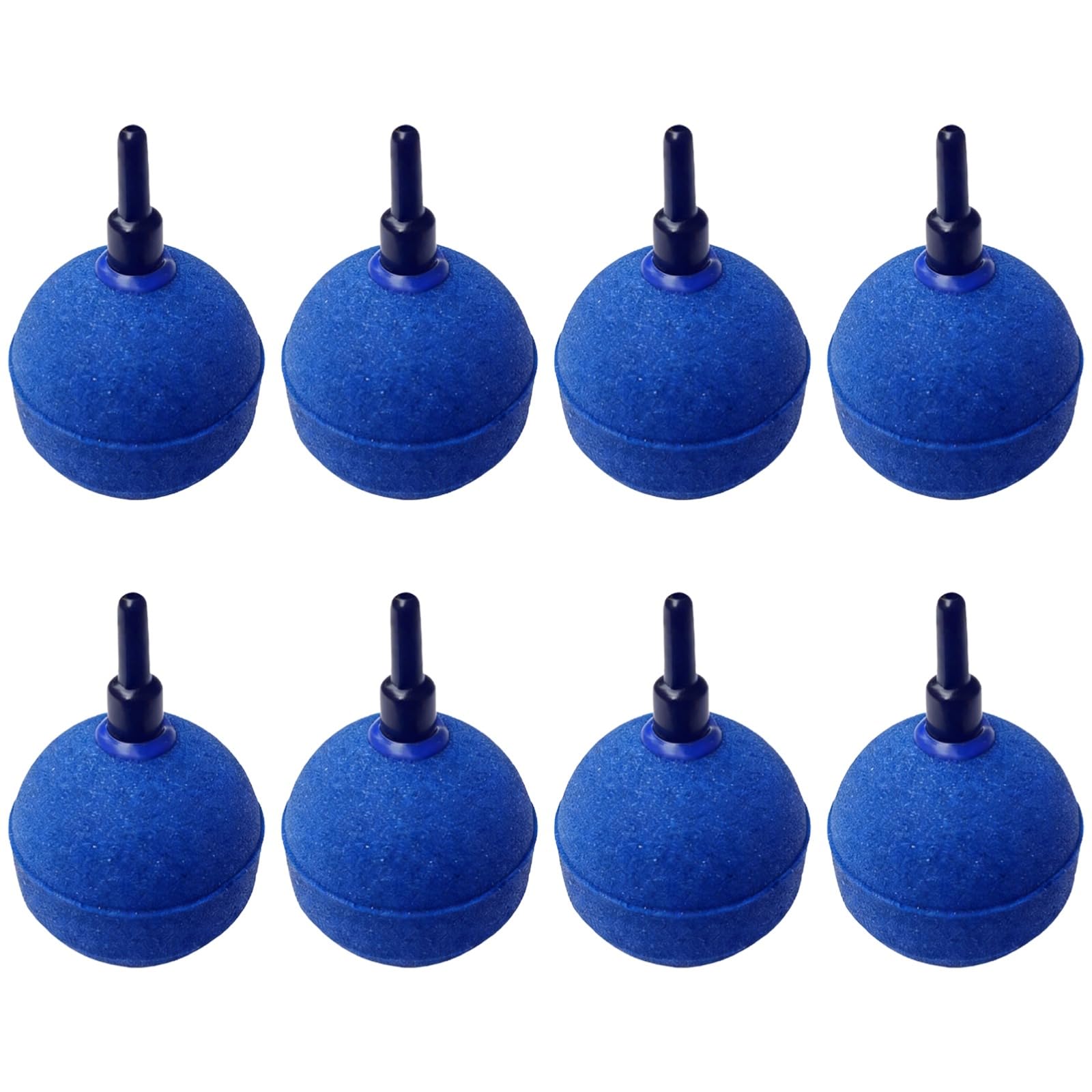 8 STK. Aquarium-Luftsteine, 2 Zoll / 5 cm kugelförmiger Blubber, Blauer Mineral-Sauerstoffdiffusor für Fischbecken, feine Blasen, leiser Betrieb, Stabiler Stand, mehr Sauerstoff, Blau