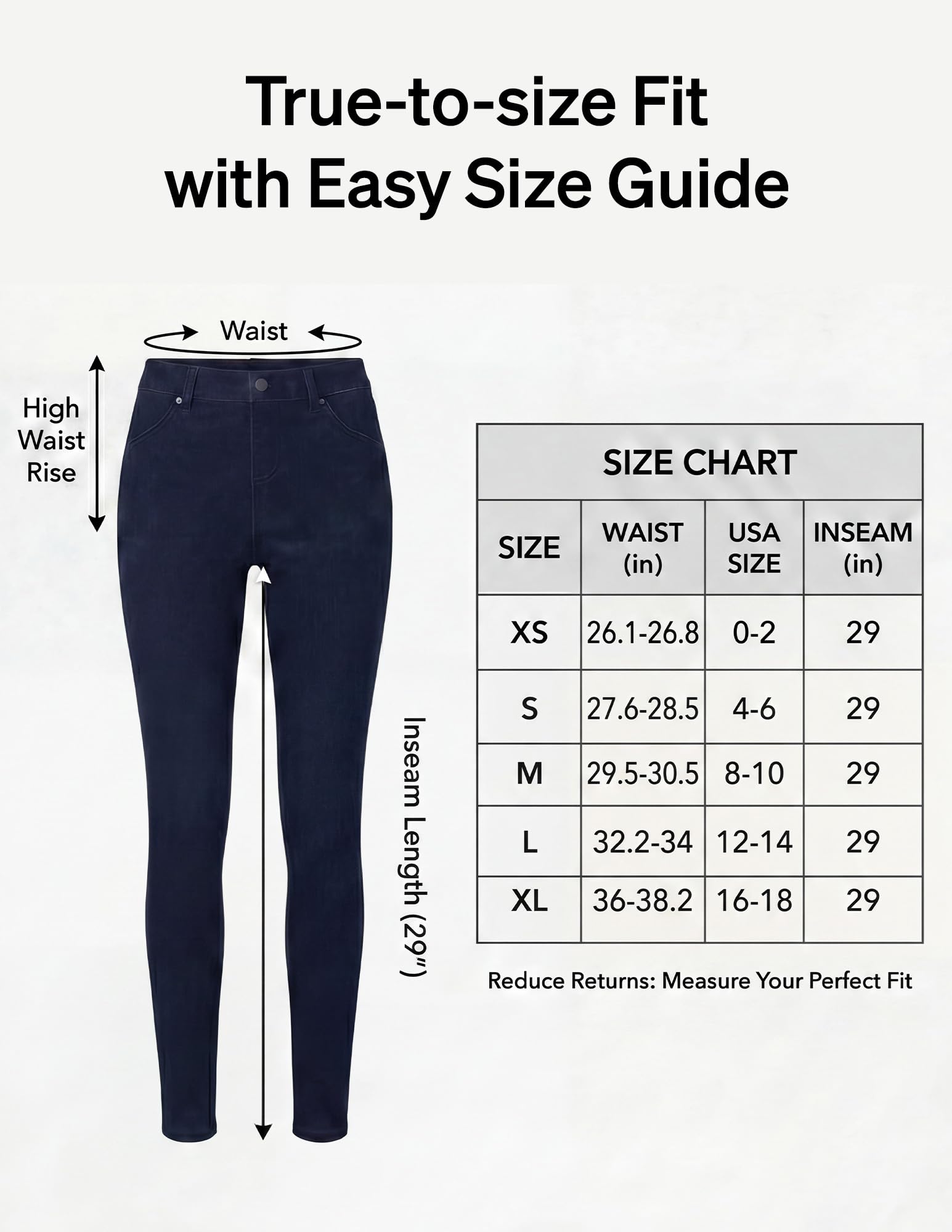 HUE Legging Denim Ultra Soft à Taille Haute pour Femme | Legging Chic en Jean pour Femme