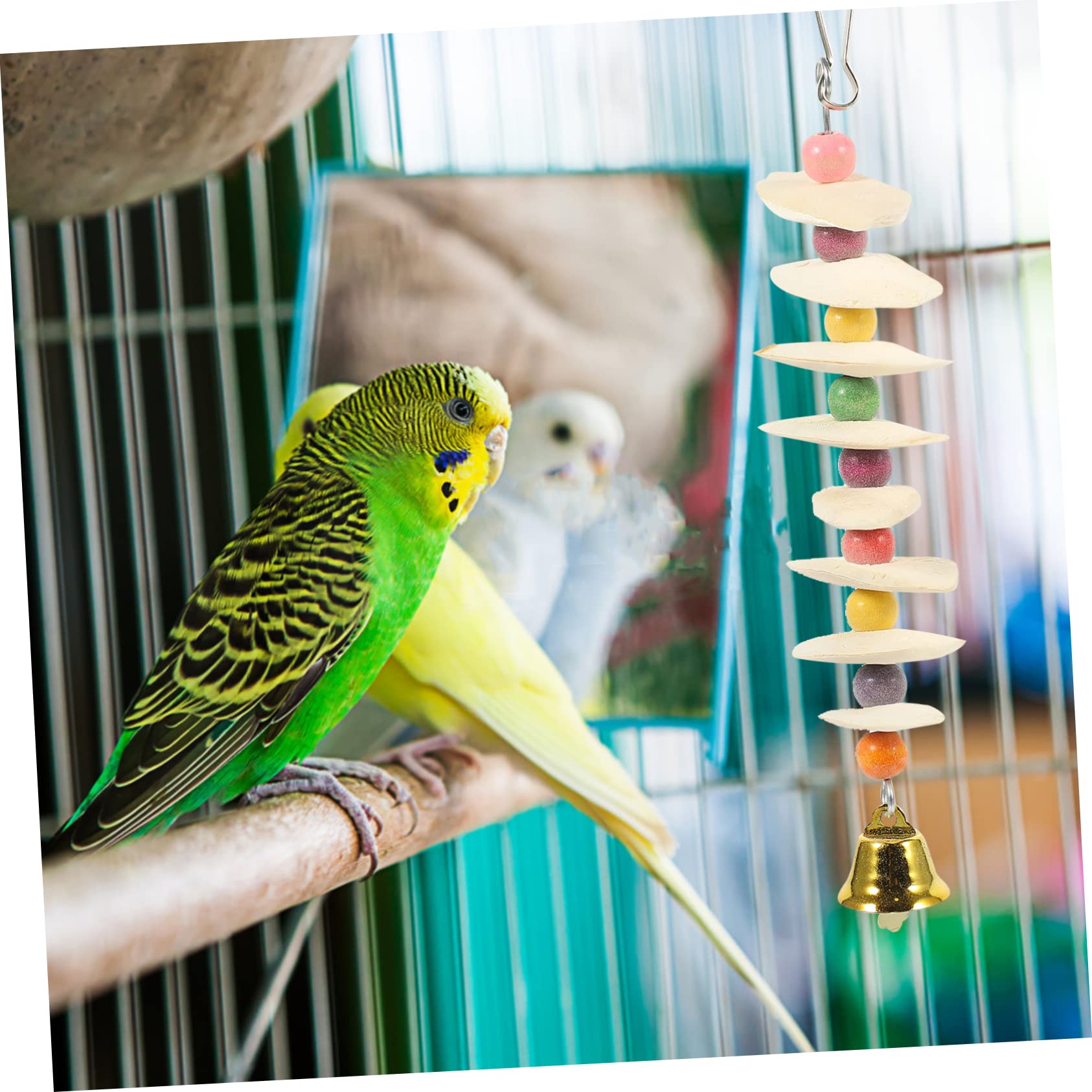 BESPORTBLE 5pezzi Giocattolo Per Uccelli Calcio Con Cuttlebone Per Pappagalli Giocattolo Masticabile Multi-funzionale Per Uccelli Sicuro e Resistente Per Pappagalli e Squirrels Gioco