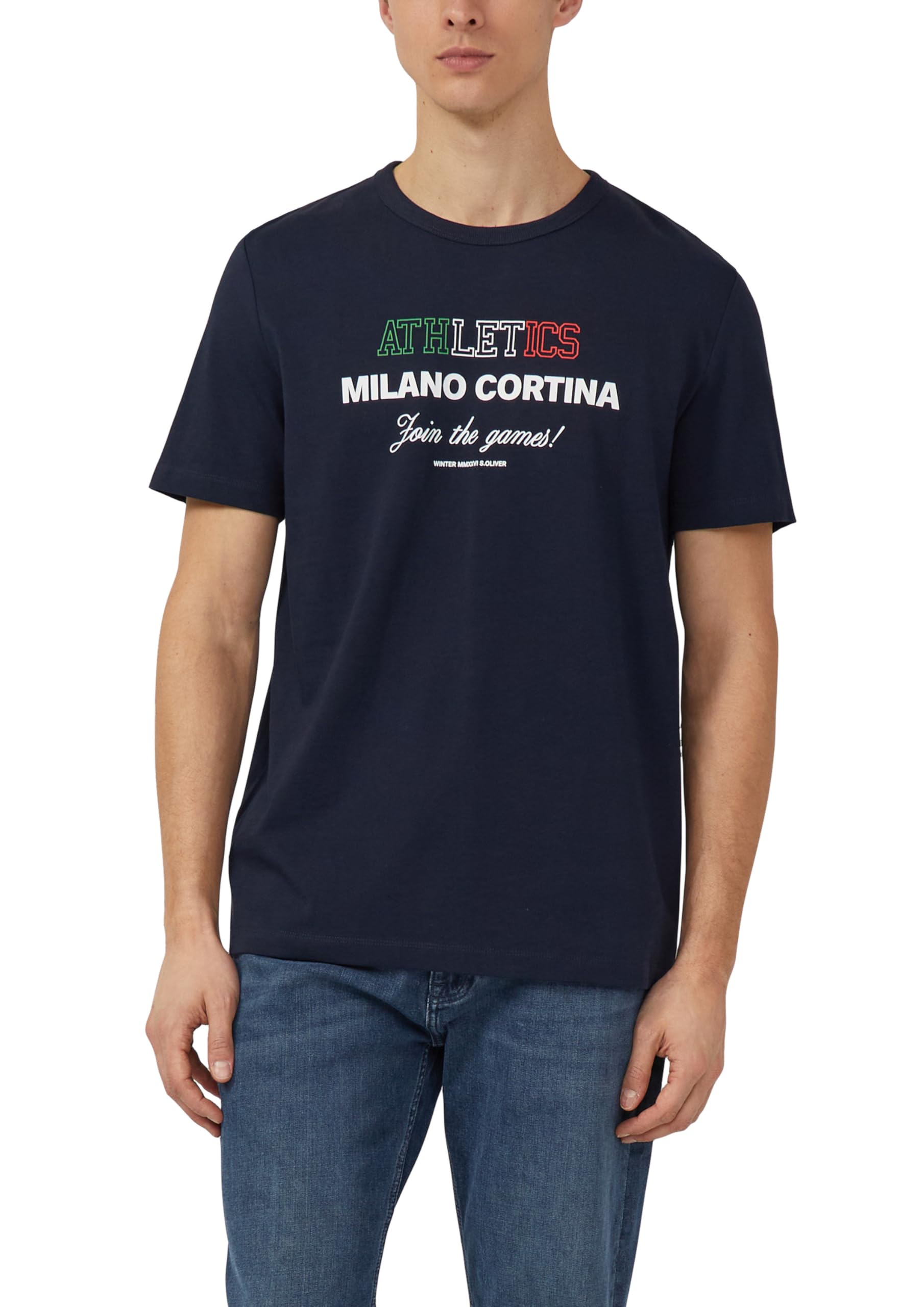 s.Oliver Gestreiftes Baumwoll-Shirt mit Hemdkragen