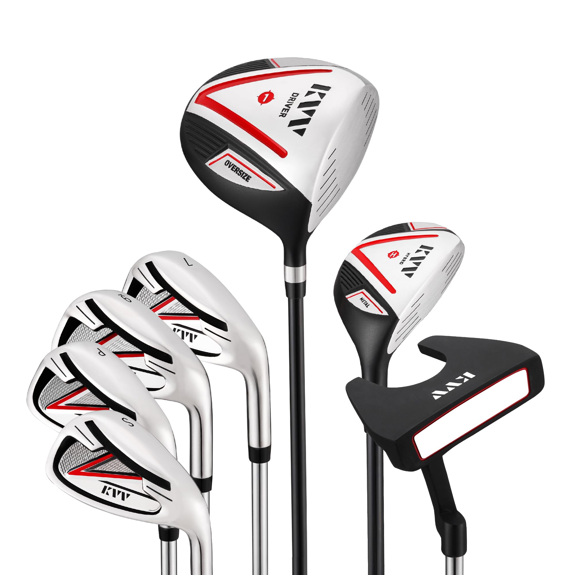 KVV Men Complete Golf Clubs Set, 7/11 Piece Full Golf Club Set with/Without Stand Bag, Right &amp; Left Handed All Golf Clubs for Men Beginner