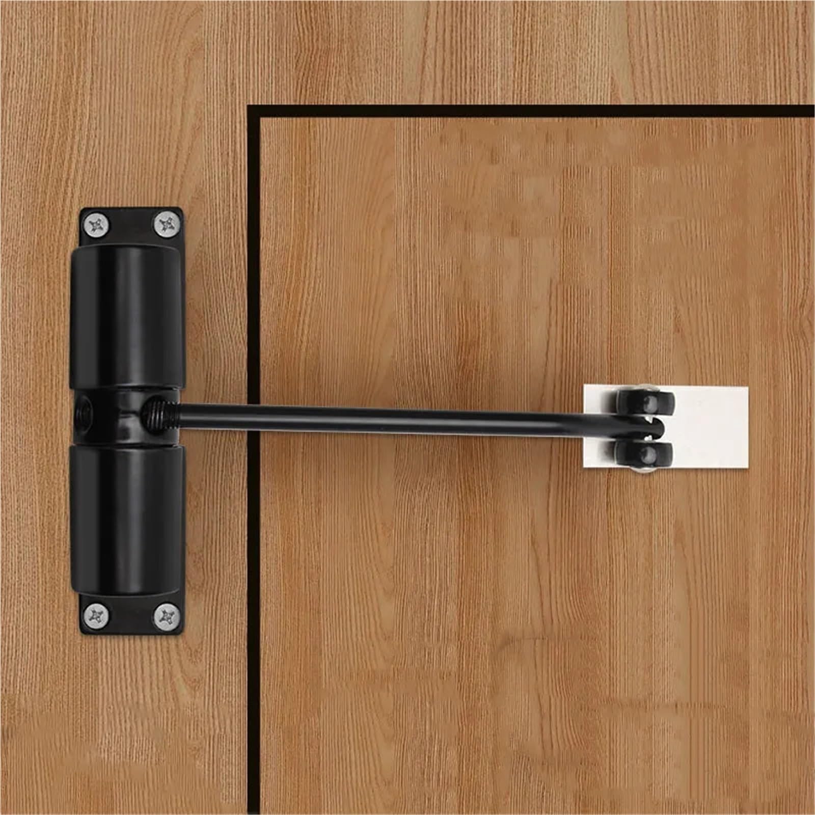 2 Pz 20-40 Kg Chiudiporta Automatici Regolabile Heavy Duty Sicurezza Primavera Silenzio Dispositivo Di Chiusura Mobili Porta Hardware Convertire Incernierato Per Porte(Black)