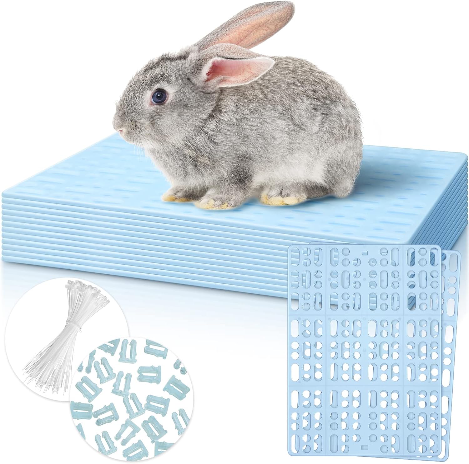 Timgle 12 Pcs Plastic Rabbit Floor Mat Rabbit Feet Pad
