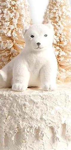 Miniatura 4 de The Bridge Collection Caja decorativa de oso polar de invierno de 5 pulgadas, decoración de Navidad, hogar para las vacaciones, decoración blanca
