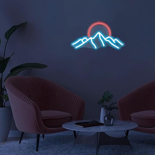 Miniatura 2 de Letrero de neón para decoración de pared, luces LED de neón Hinittey Sunrise con atenuador y montañas de hielo para decoración del hogar, regalos