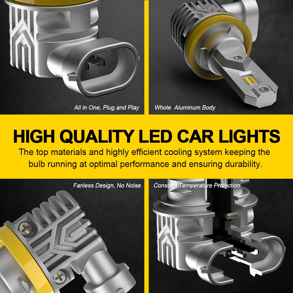 2 szt. biały żółty przełącznik światła dwukolorowe H8 H11 LED 9006 HB4 9145 H10 CANBUS LED światło przeciwmgielne DRL lampa do jazdy 12000LM (kolor: 6500K biały, rozmiar: H8 H9 H11 H16(JP)