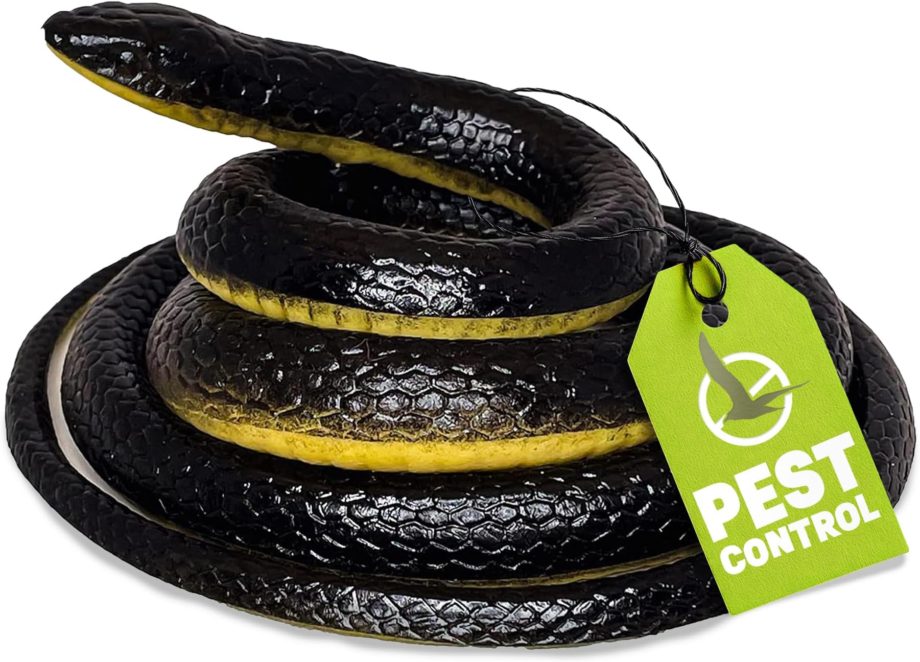FunFamz The Original Realistic Rubber Snake Toy - Large Black Fake Snake Prank, Keep Birds Away, Toy Snakes that Look Real, Perfect Nature Gift for Kids or for April Fools Day Practical Jokes
